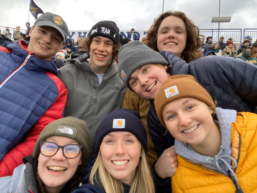 My cousins and I at a football game